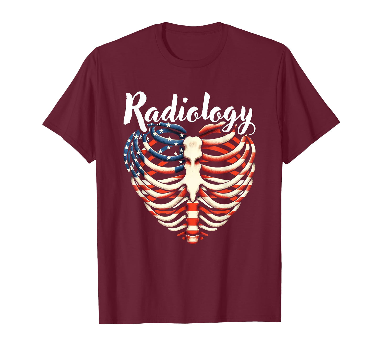 Radiology Ribcage Heart American Flag Radiologic Technology T-Shirt