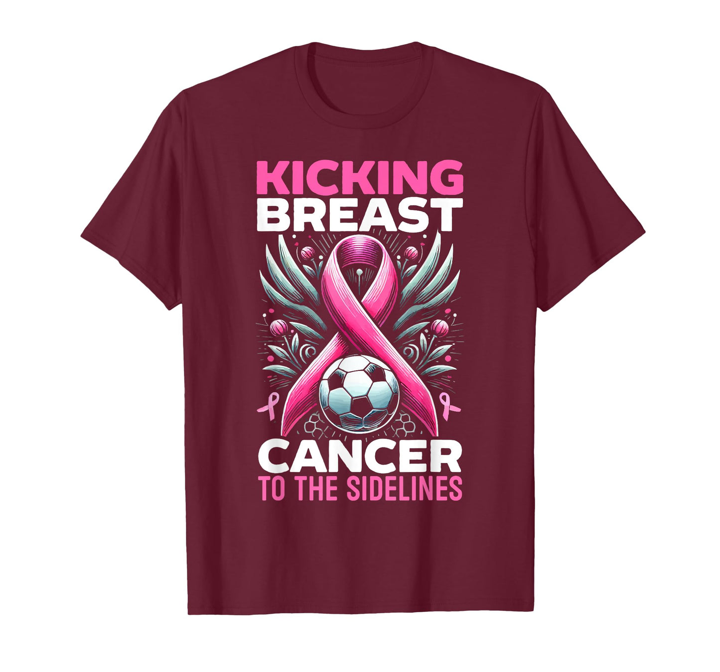 Soccer Breast Cancer Awareness Month Pink Ribbon T-Shirt