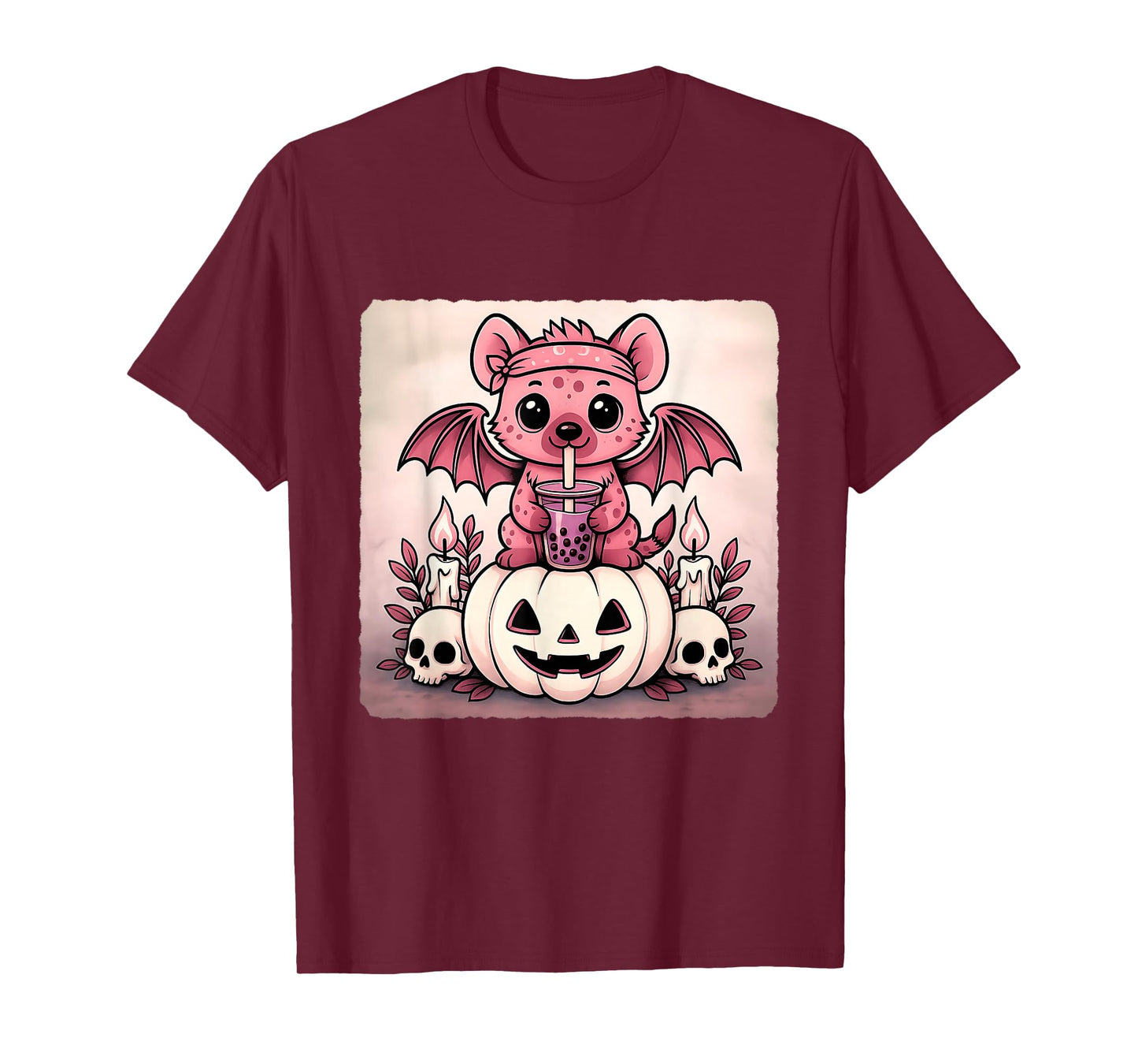 Hyena Bat Kawaii Pastel Goth Creepy Cute Skeleton T-Shirt