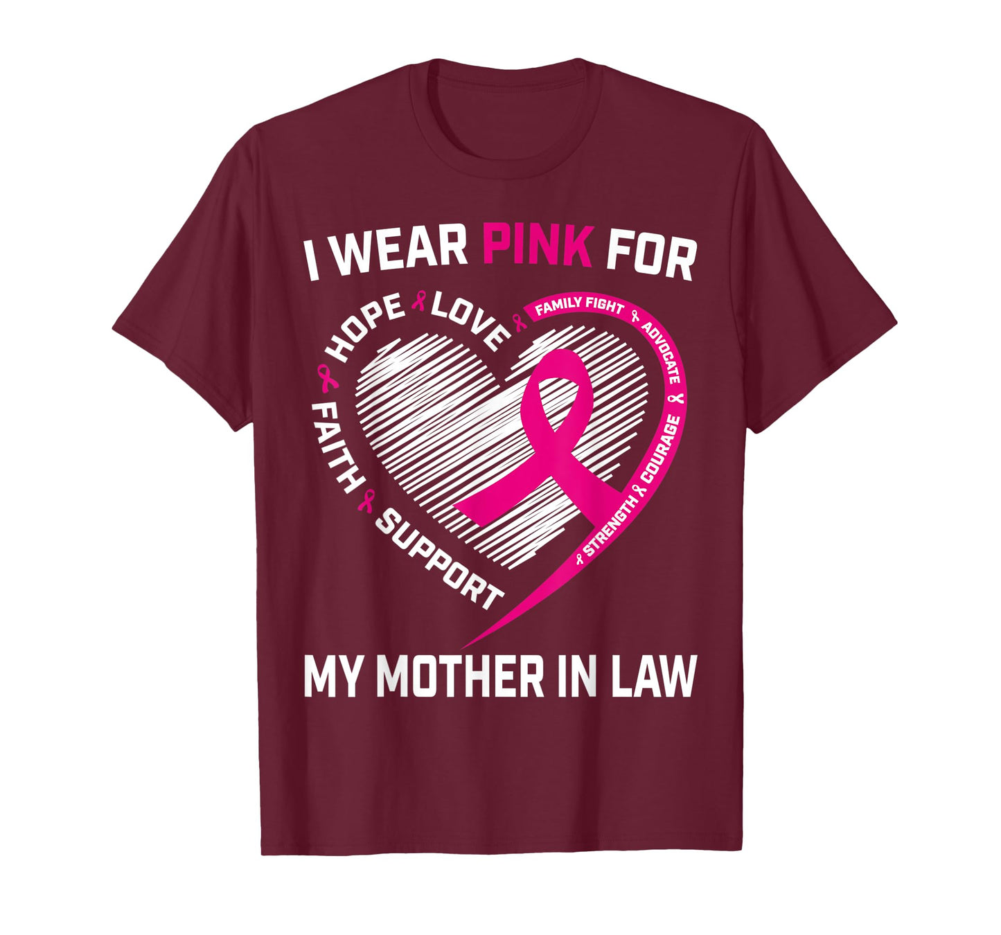I Wear Pink For My Mother In Law Breast Cancer Awareness T-Shirt