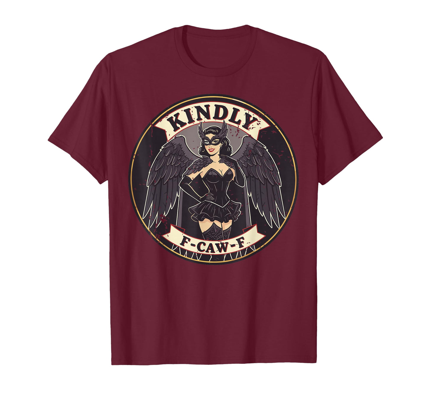 Kindly F-Caw-F Crow Raven Pinup Girl T-Shirt