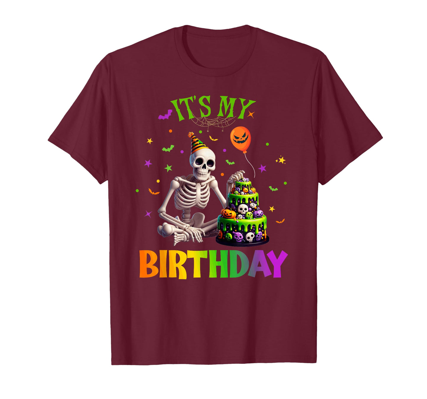 Halloween Skeleton Birthday Boy Party Spooly Girls Bday T-Shirt