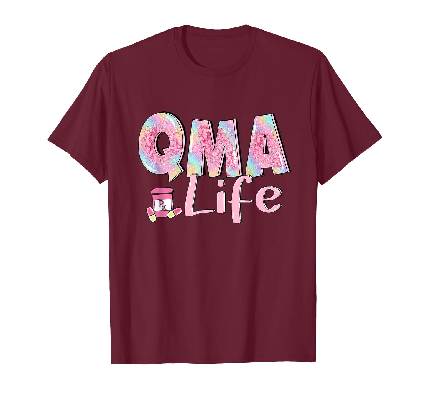 QMA Life Leopard Funny Qualified Medication Aide Pink Nurse T-Shirt