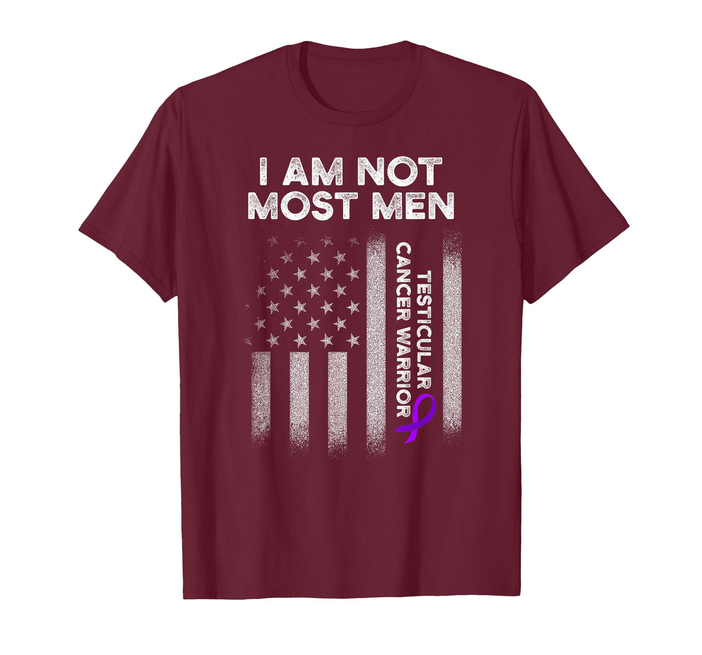 Testicular Cancer Survivor Most Men Purple Ribbon Warrior T-Shirt