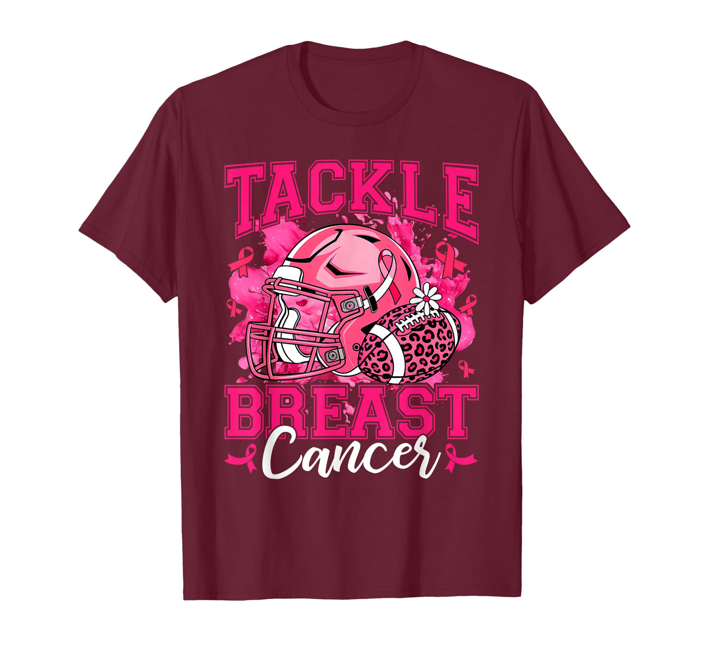 Football Tackle Breast Cancer Awareness Men Boy Kids T-Shirt