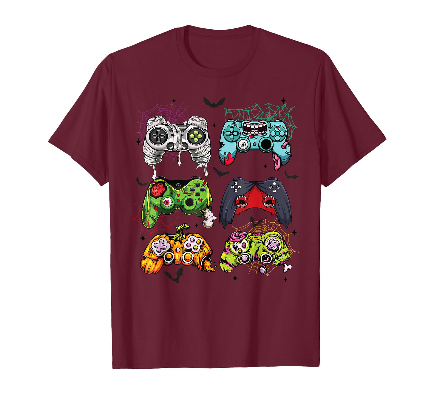 Funny Spooky Halloween Gaming Controller Video Gamer Boy Men T-Shirt