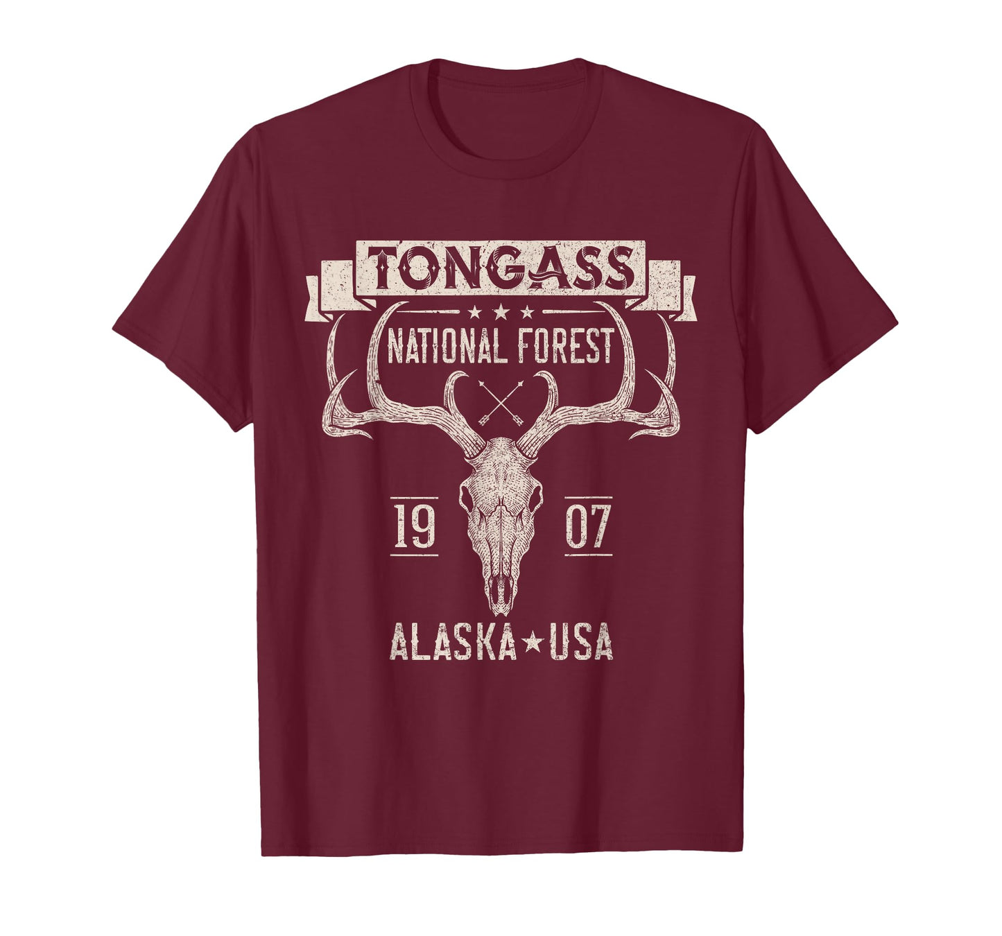 Tongass National Forest Alaska Elk Hiking Trails Souvenir T-Shirt