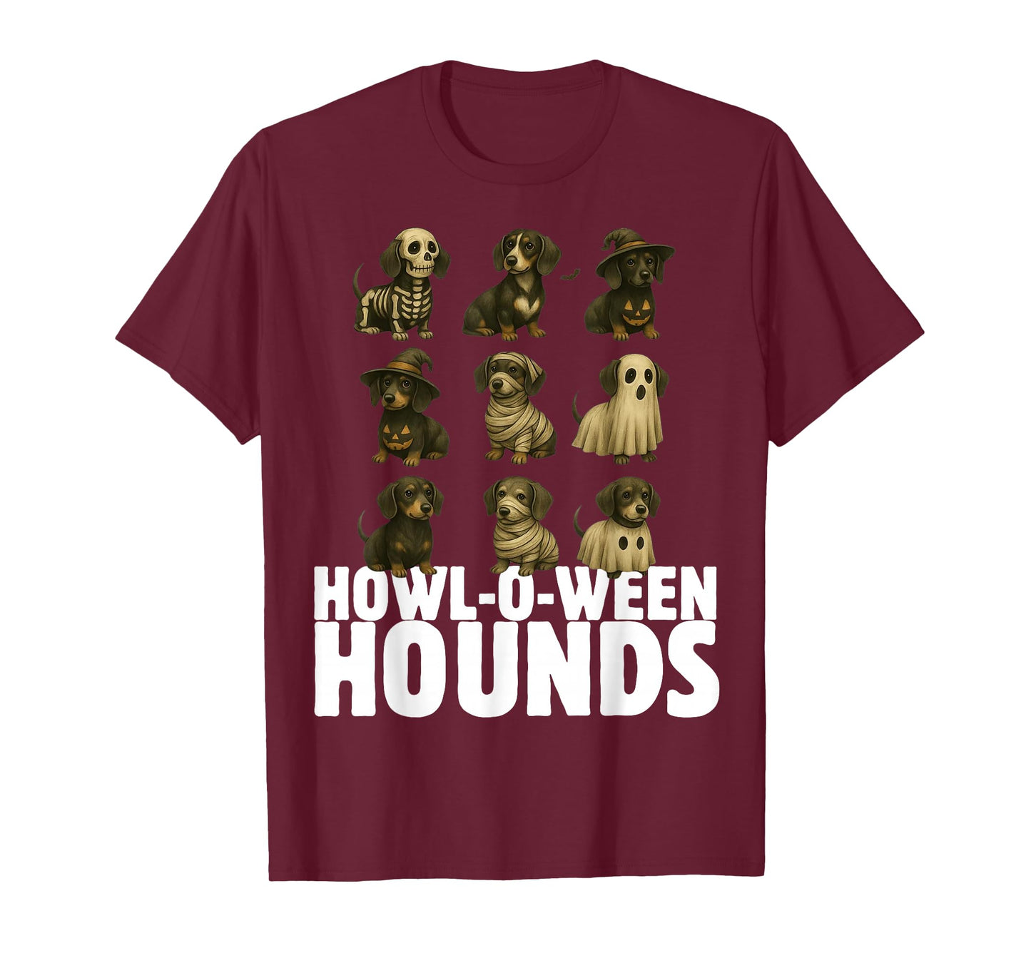 Spooky Dachshund Halloween Weenie Dog Ghost Mummy Witch T-Shirt