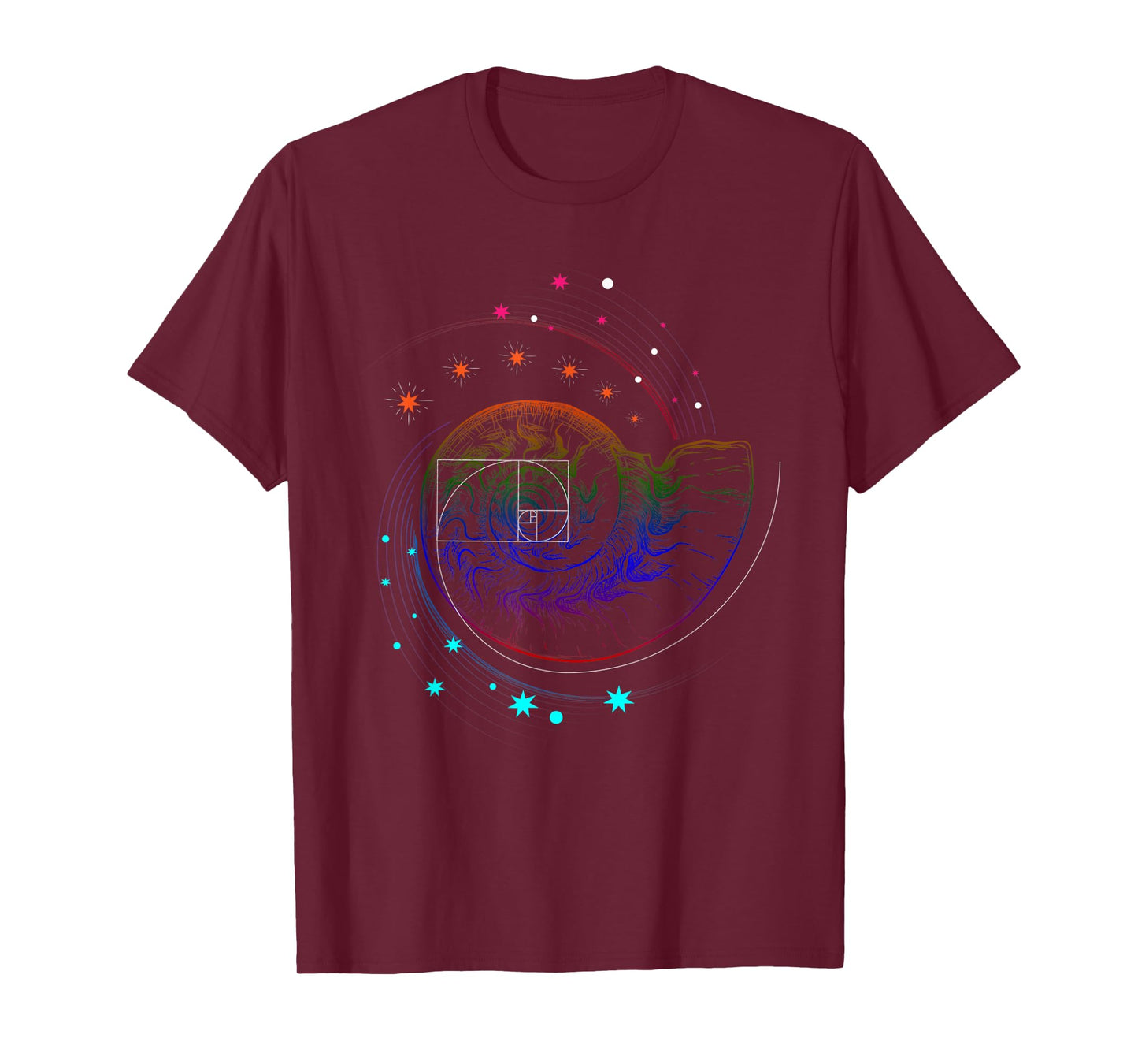 Fibonacci Shell or Golden Ratio and Spiral or Fibonacci T-Shirt