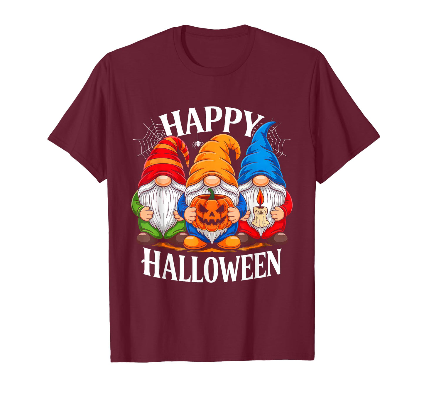 Gnomes Happy Halloween Spooky Pumpkin Gnome Lover Men Women T-Shirt