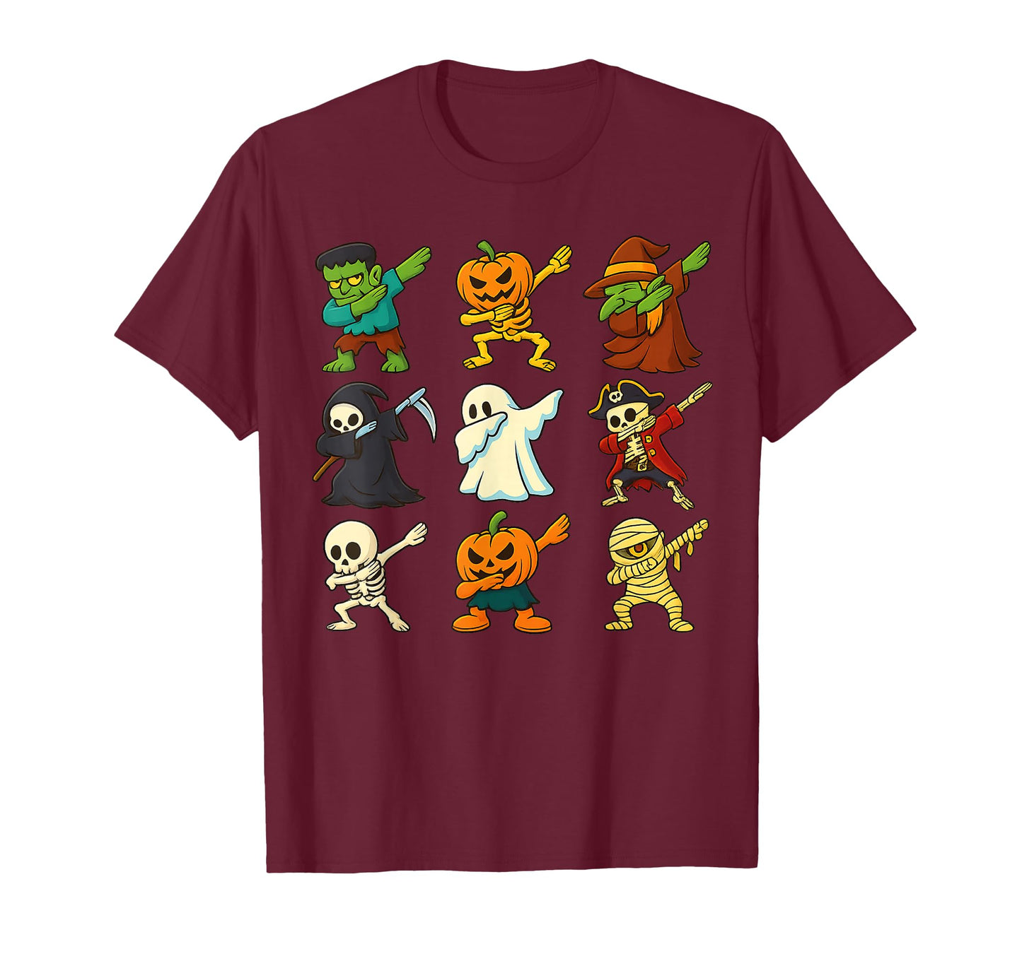 Dabbing Halloween Skeleton Pumpkin Ghost Scary Vampire T-Shirt