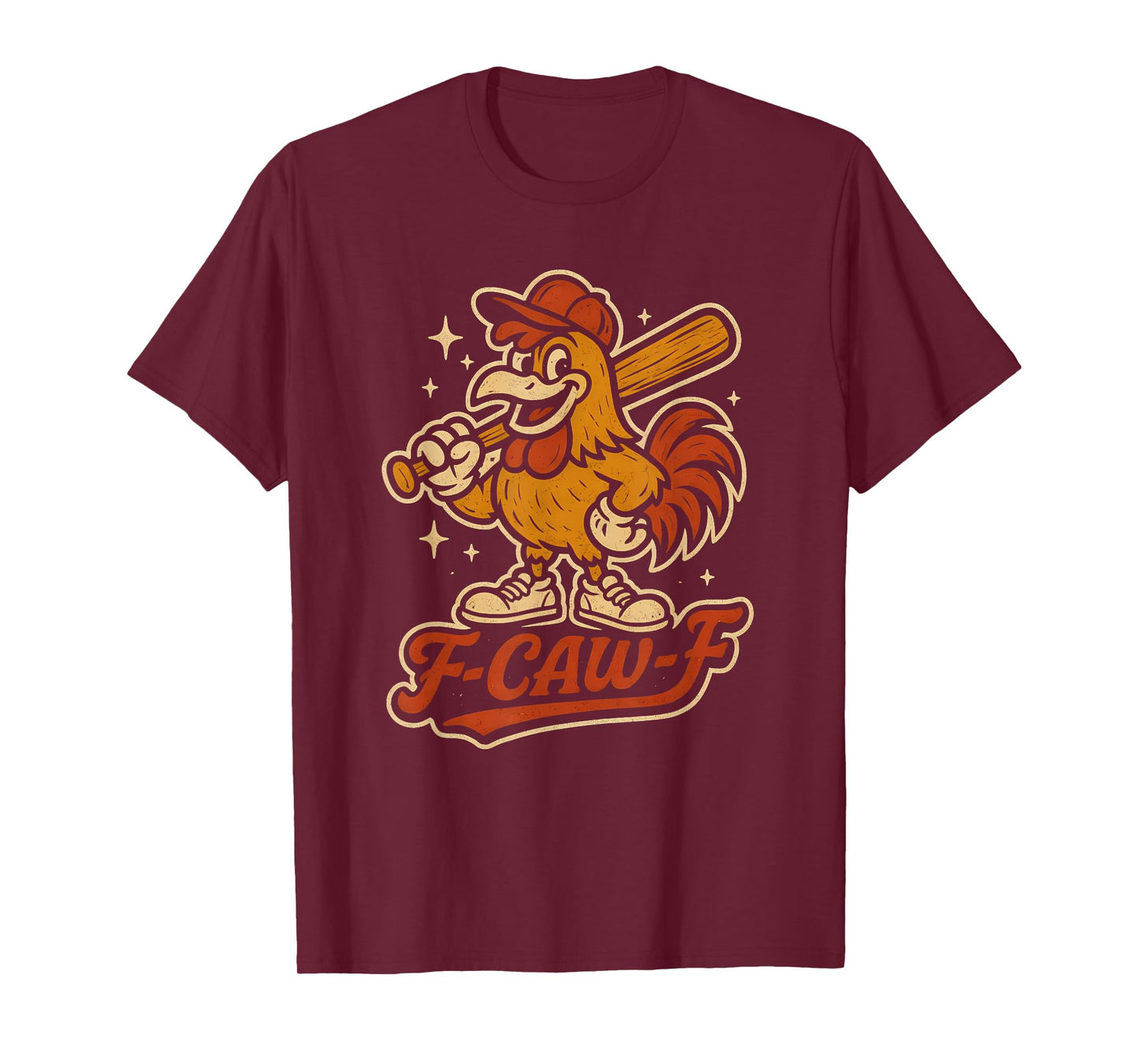 Baseball F Caw F Rooster Funny Chicken Fcawf Bird Fawk Off T-Shirt