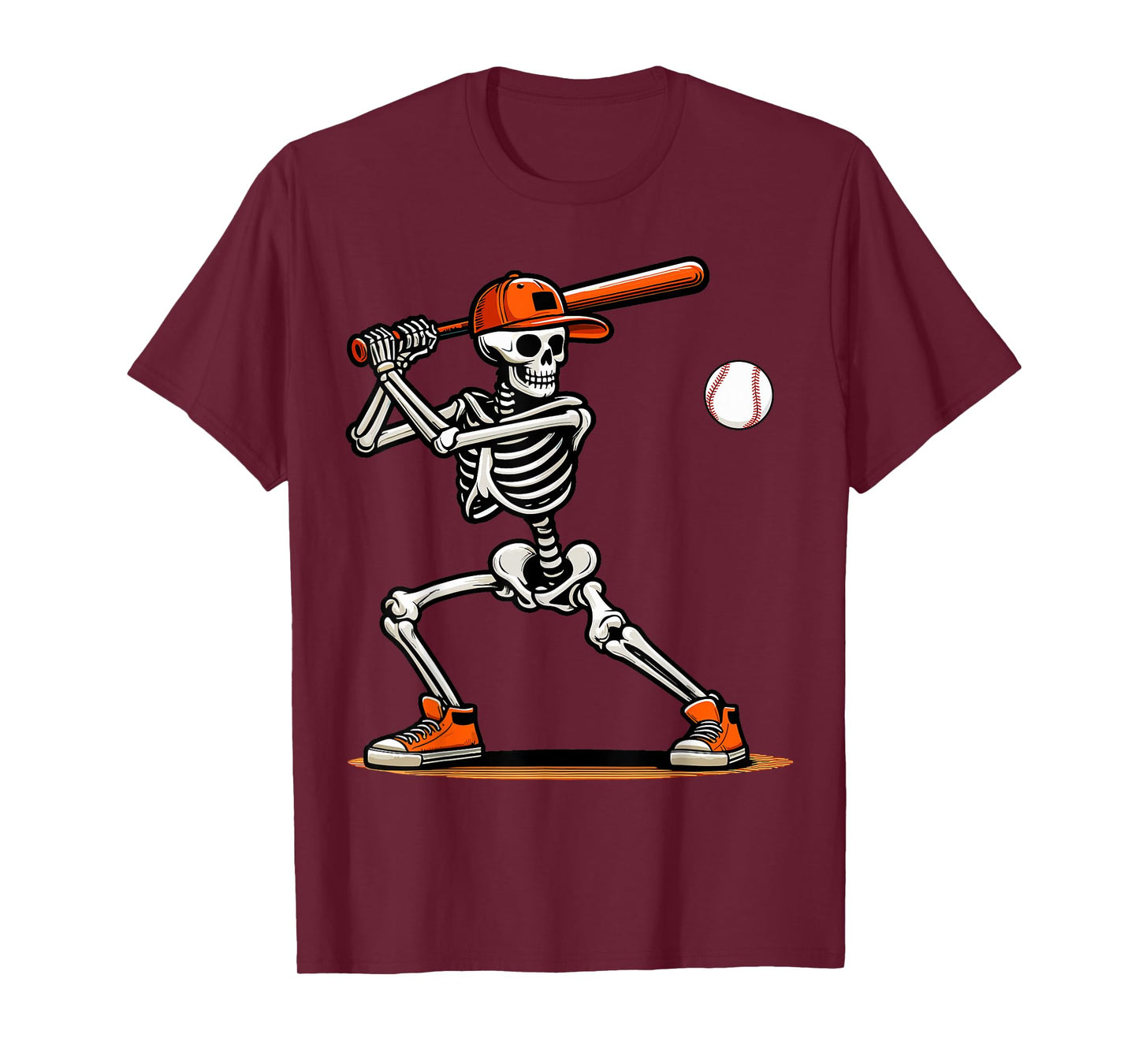 Baseball Skeleton Spooky Boys Halloween Baseball Player T-Shirt