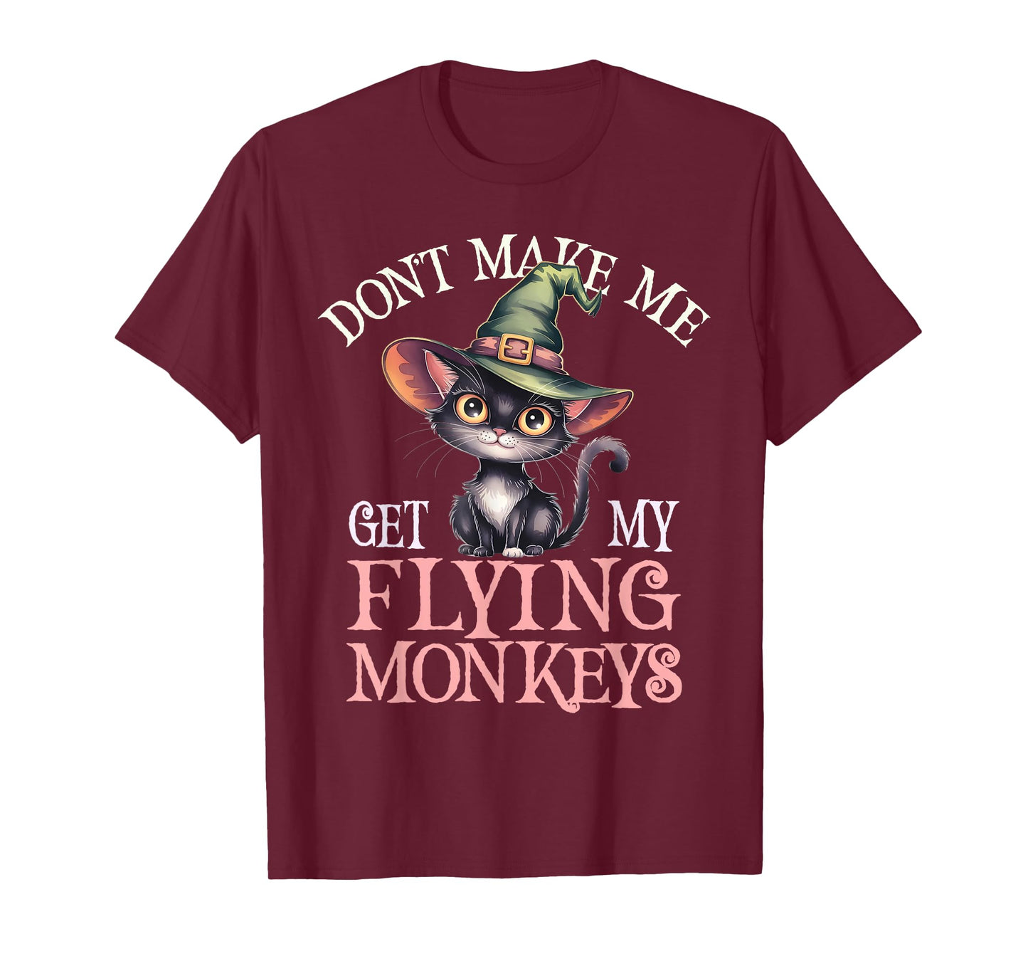 Cute Meowgical Team Flying Monkeys Cat Wizard Magical Spell T-Shirt