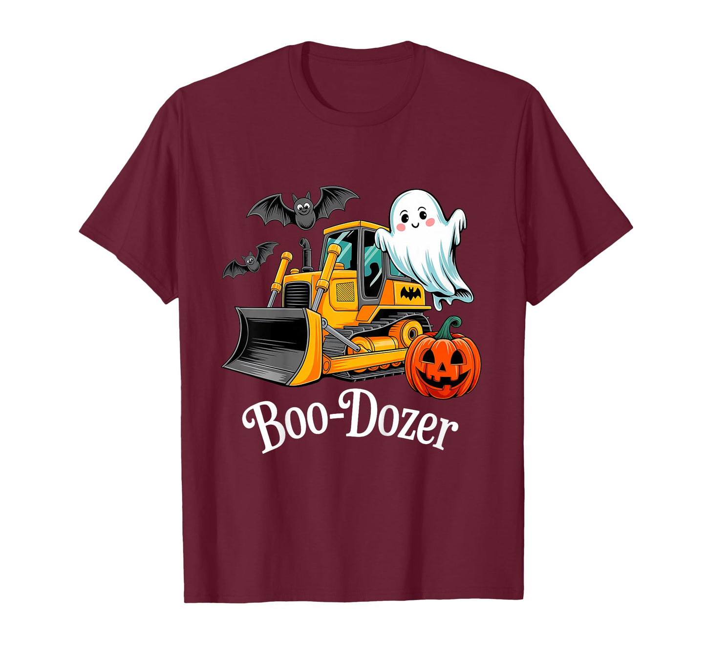 Kids Halloween Bulldozer Construction Trucks Ghost Halloween Kids T-Shirt