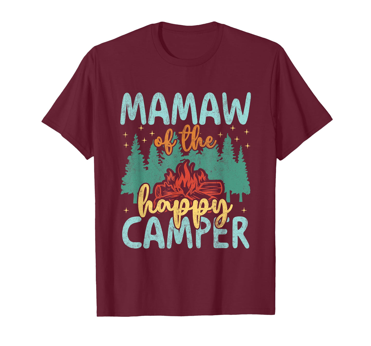 Mamaw of Happy Camper 1st Birthday Party Retro Mamaw T-Shirt