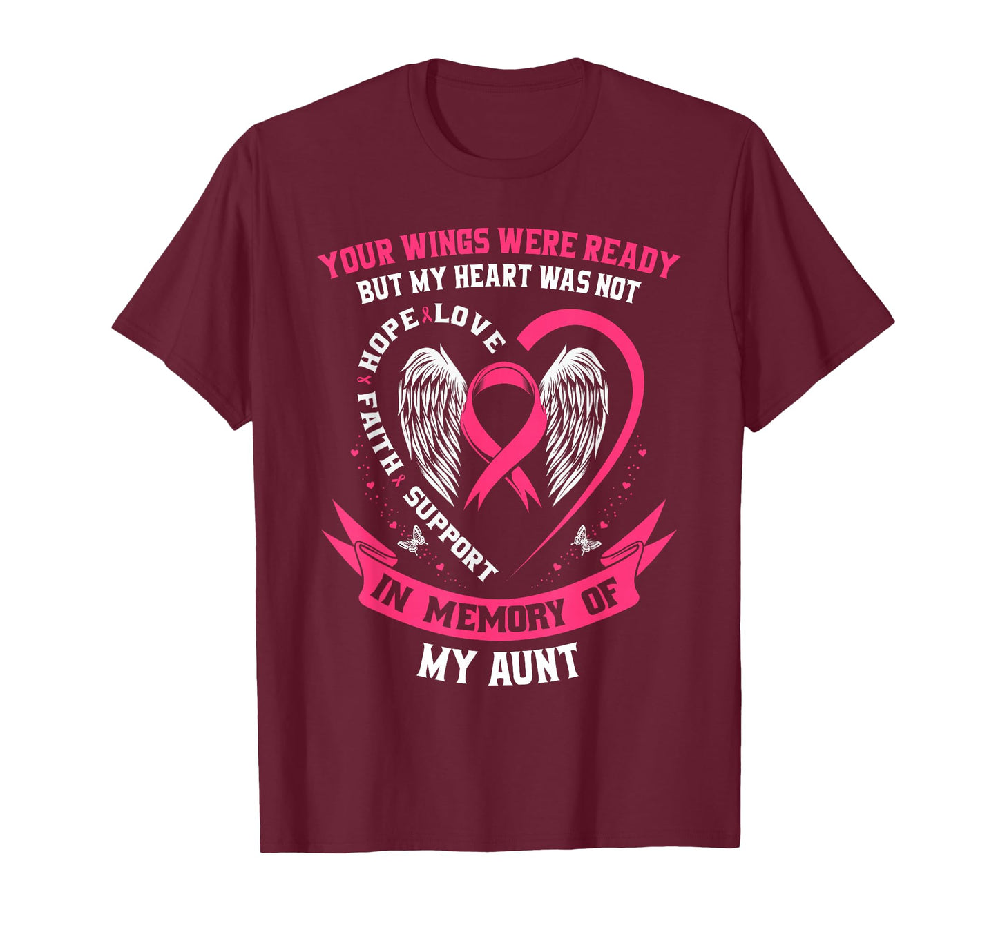 Memorial Gifts Loss of Aunt Breast Cancer Awareness Shirts T-Shirt