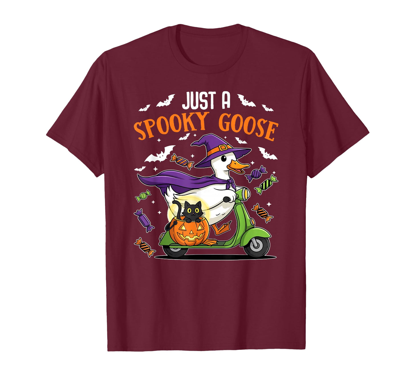 Just A Spooky Goose Halloween Silly Goose Funny Halloween T-Shirt