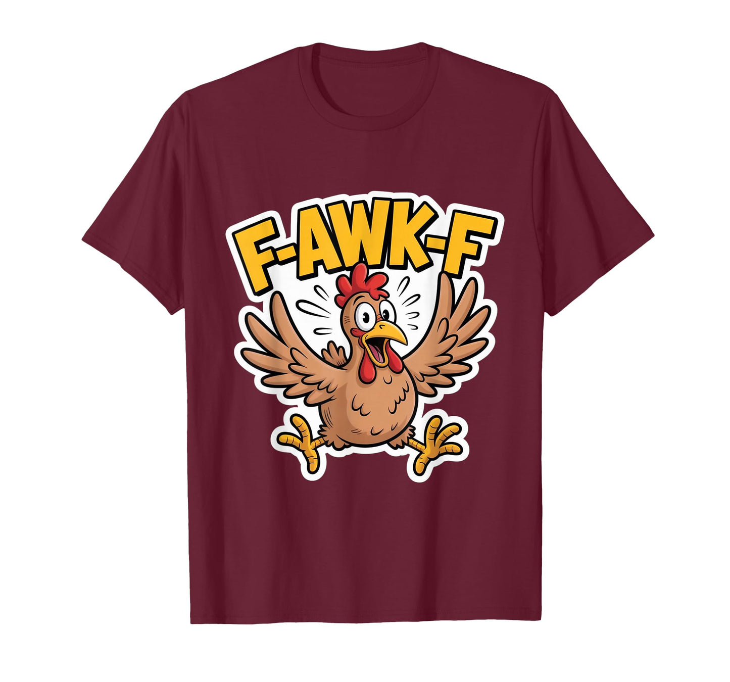 F-Awk-F Chicken F-Caw-F Rooster Funny Humor Meme Retro T-Shirt