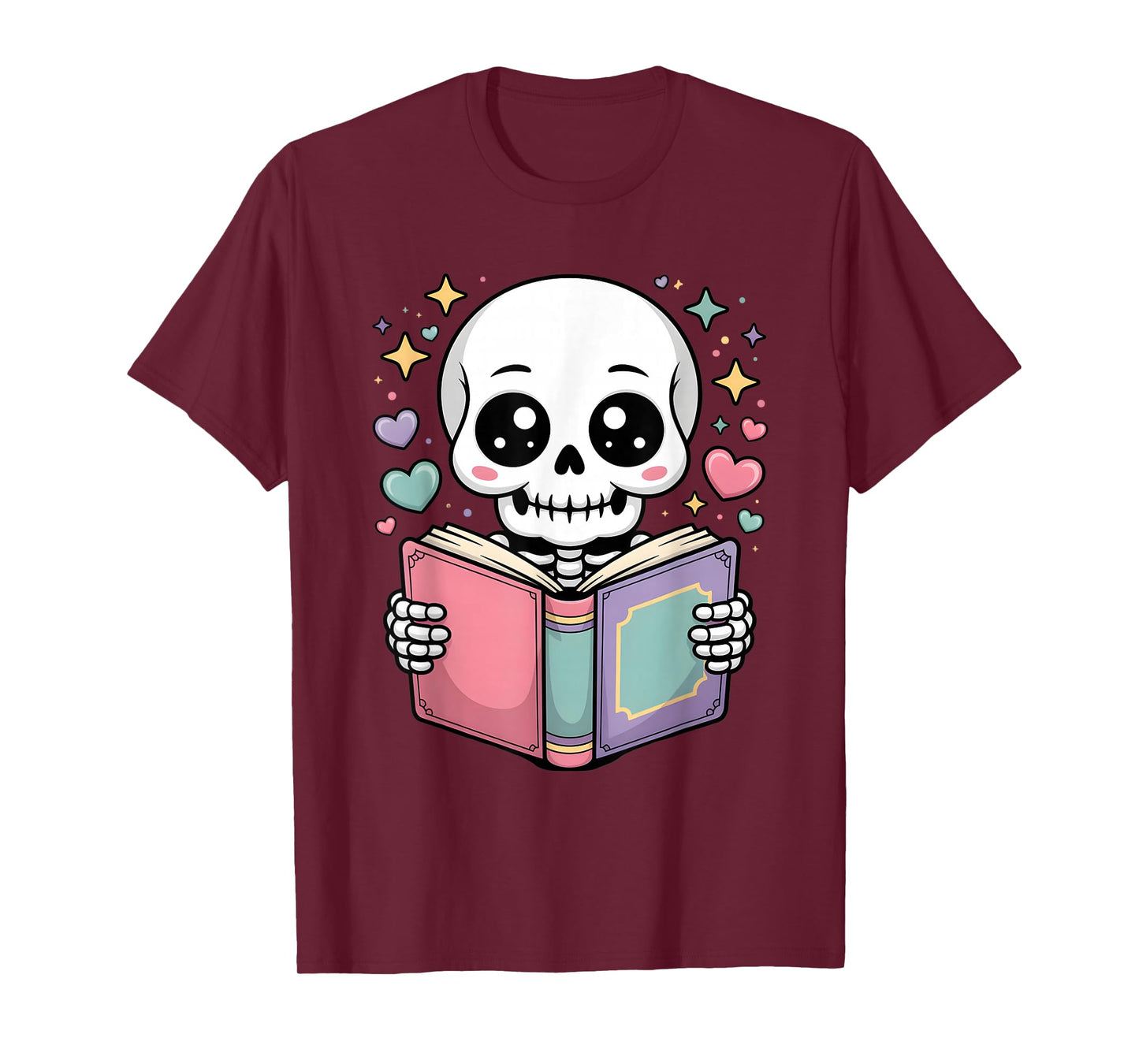 Cute Reading Skeleton Book Lover Teacher Librarian Bookworm T-Shirt