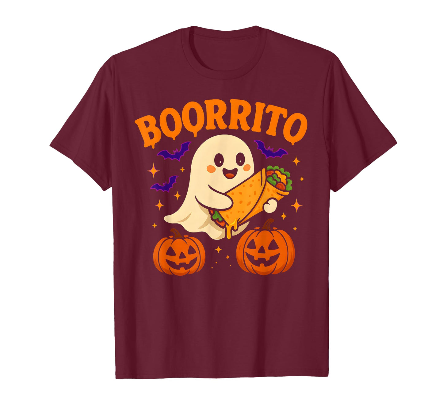 Boo Spooky Ghost Burrito Halloween Costume Funny Boorrito T-Shirt