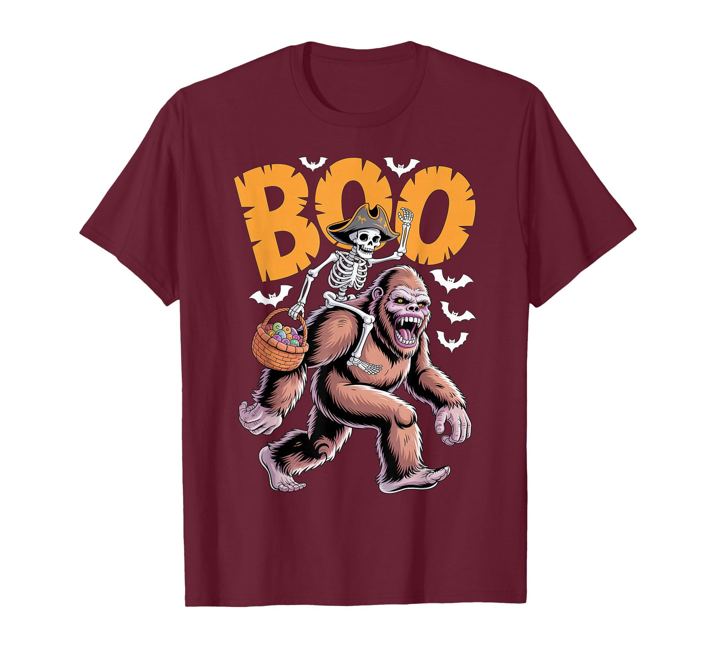 Spooky Bigfoot Costume on Boo Bigfoot Halloween T-Shirt