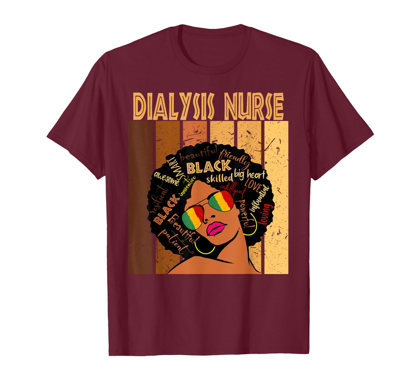 Dialysis Nurse Afro African American Black History Month T-Shirt