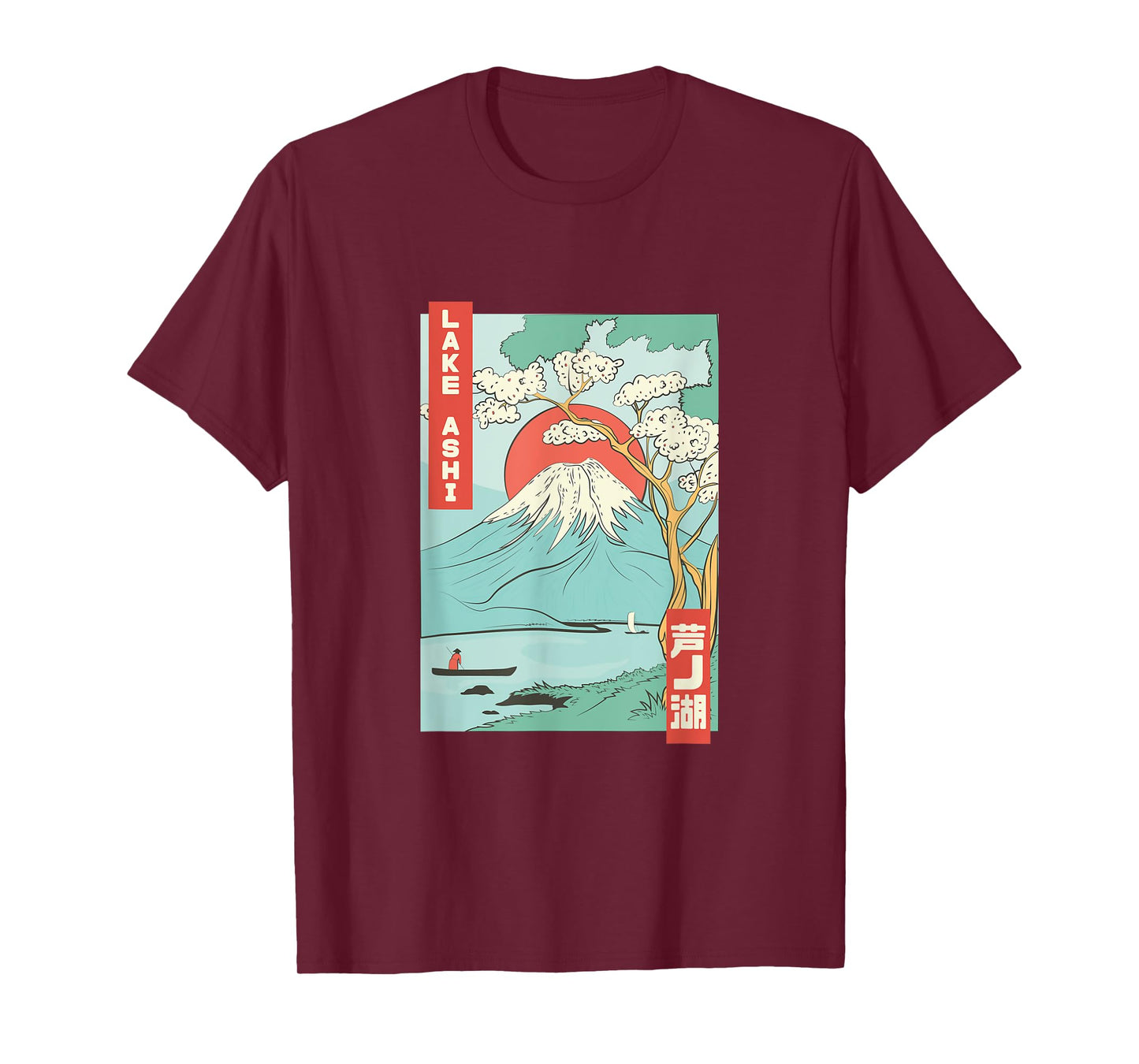 Lake Ashi Mount Fuji Japanese Cherry Blossom Japan T-Shirt