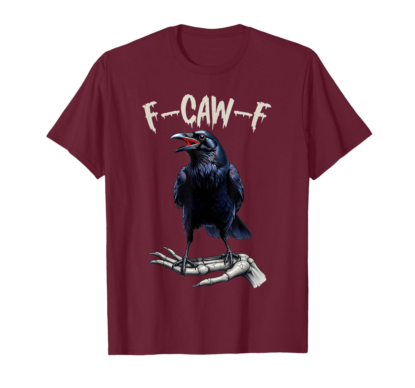 Black Crow, F-Caw-F Funny Black Bird Moon Gothic Adult Humor T-Shirt