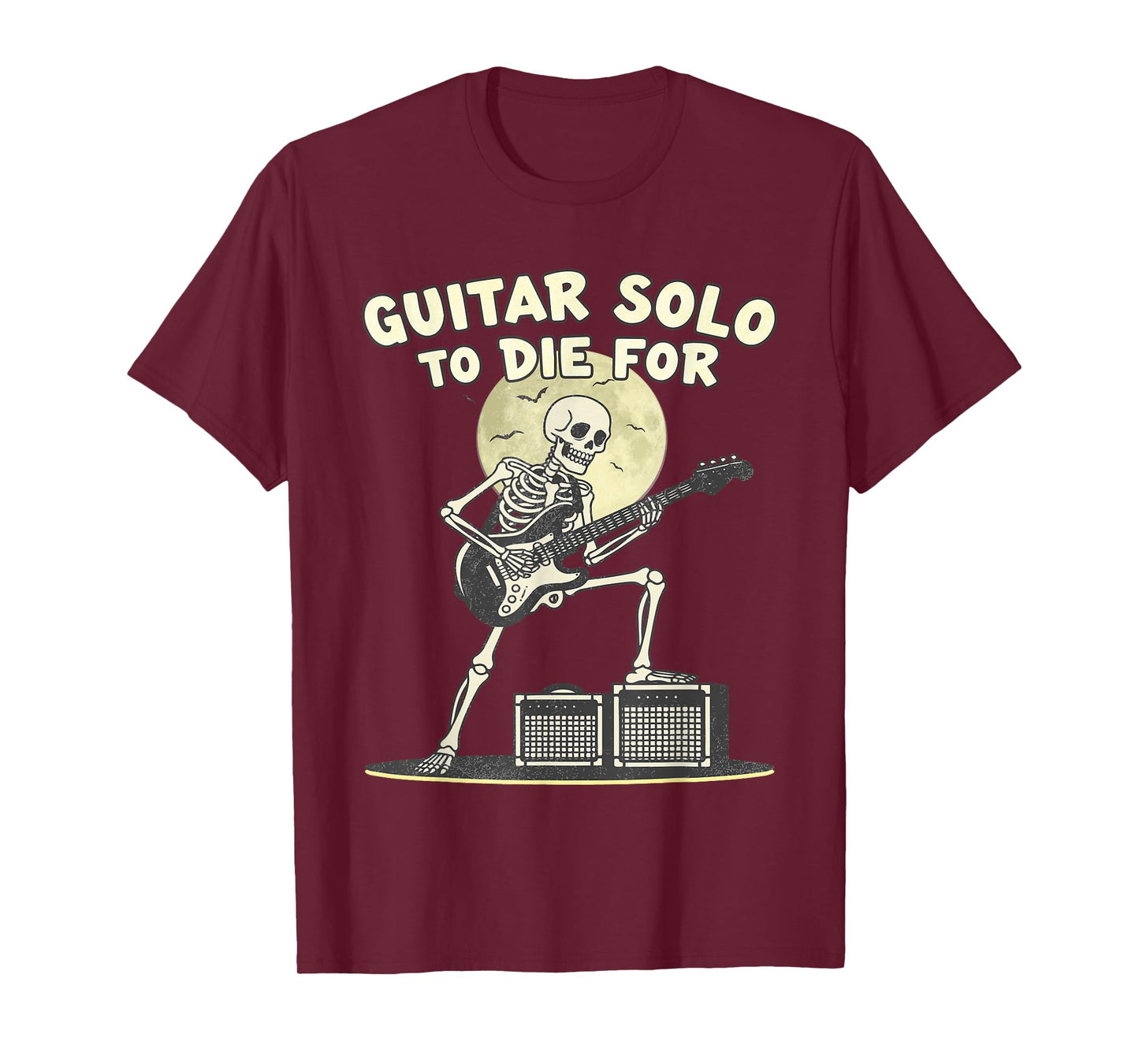 Skeleton Playing Guitar - Vintage Guitarist Halloween T-Shirt