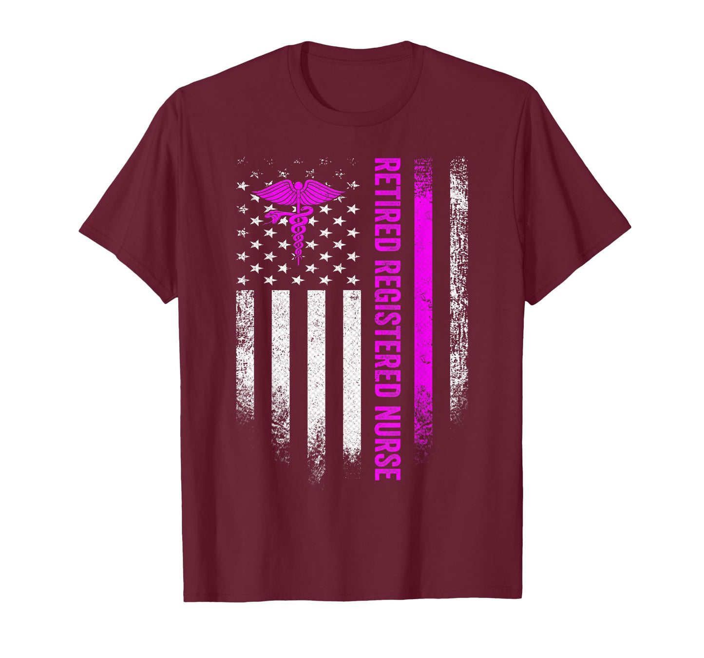 Vintage US Flag Proud Retired RN Registered Nurse Retirement T-Shirt