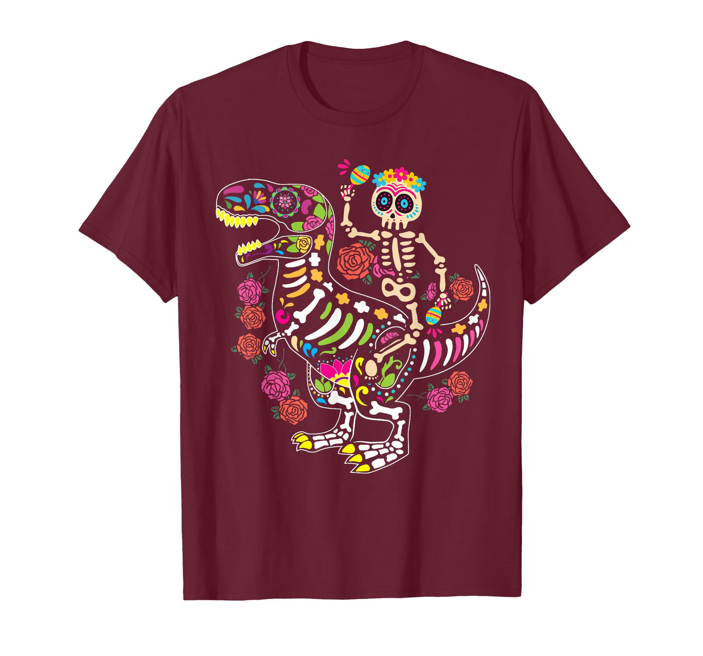 Dia De Los Muertos Skeleton Dino Skull Mexican Boy Toddler T-Shirt