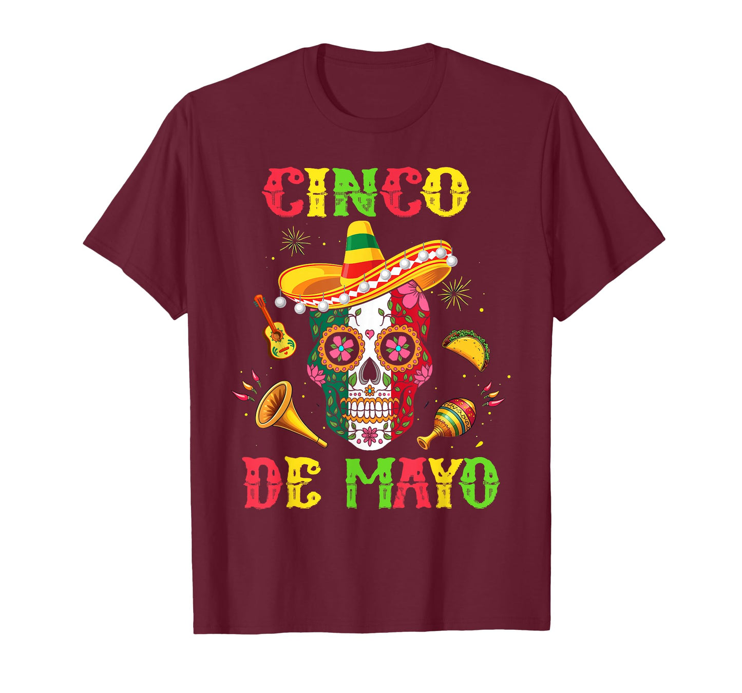 Cinco De Mayo Mexican Sugar Skull Fiesta Squad 5 De Mayo T-Shirt