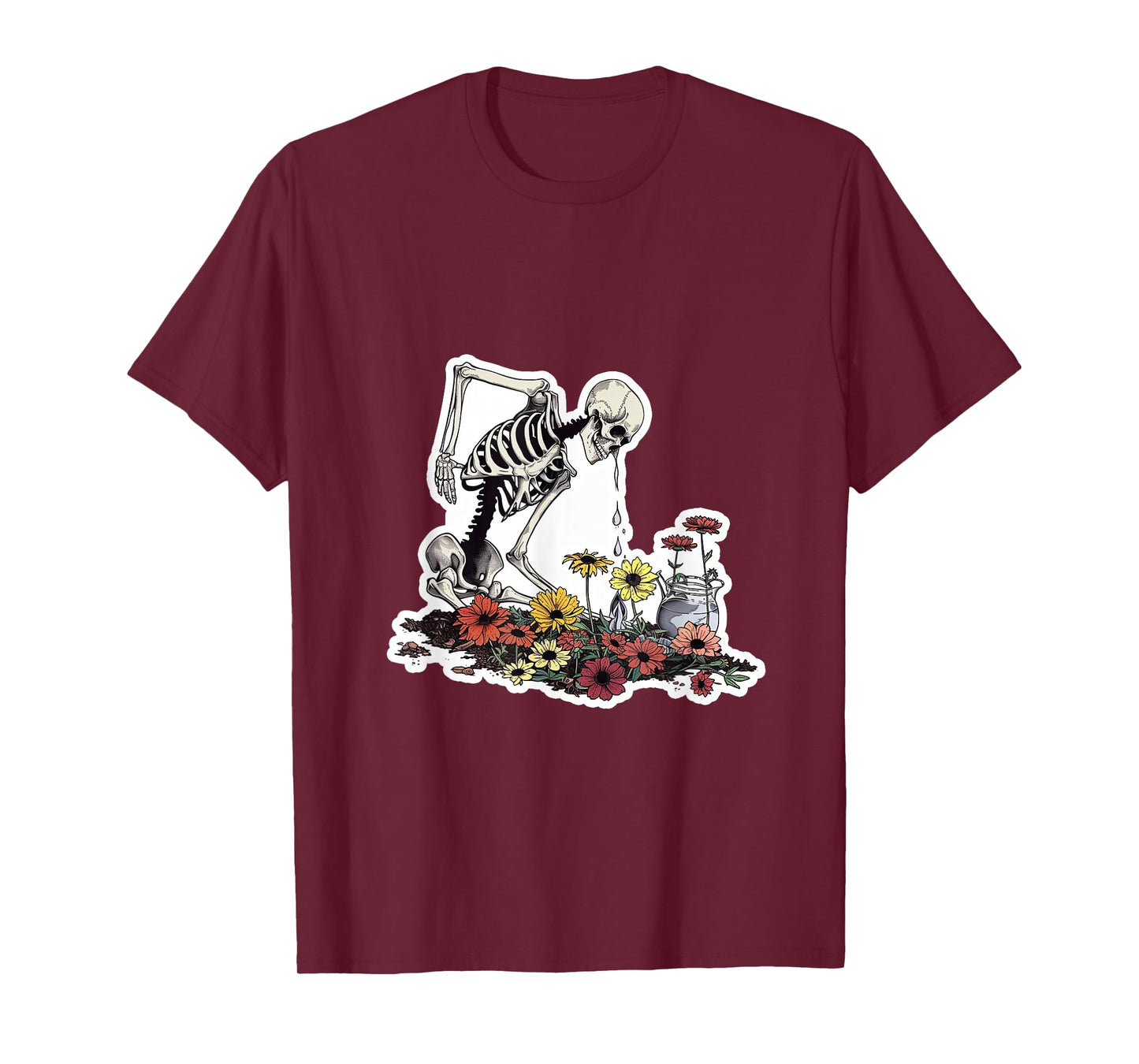 Plant Lovers Skeleton Flowers T-Shirt