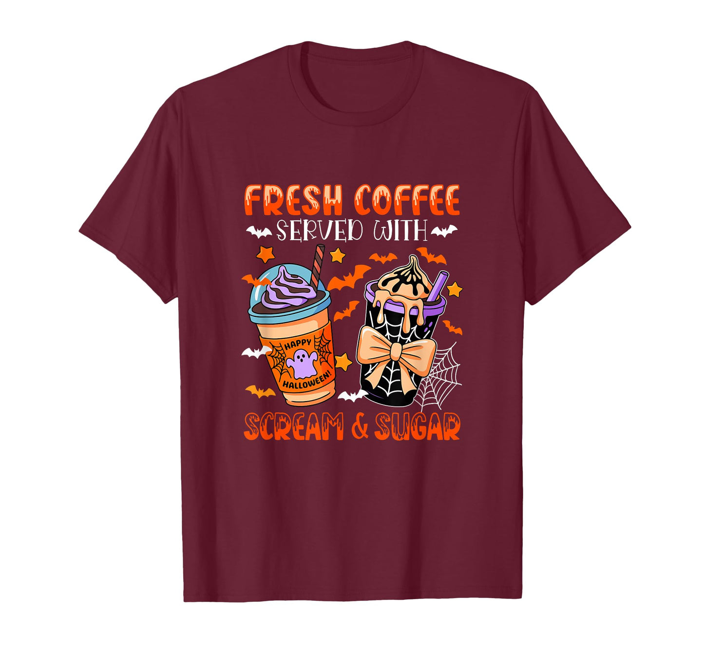 Fresh Coffee Served with Sugar and Scream Halloween Family T-Shirt