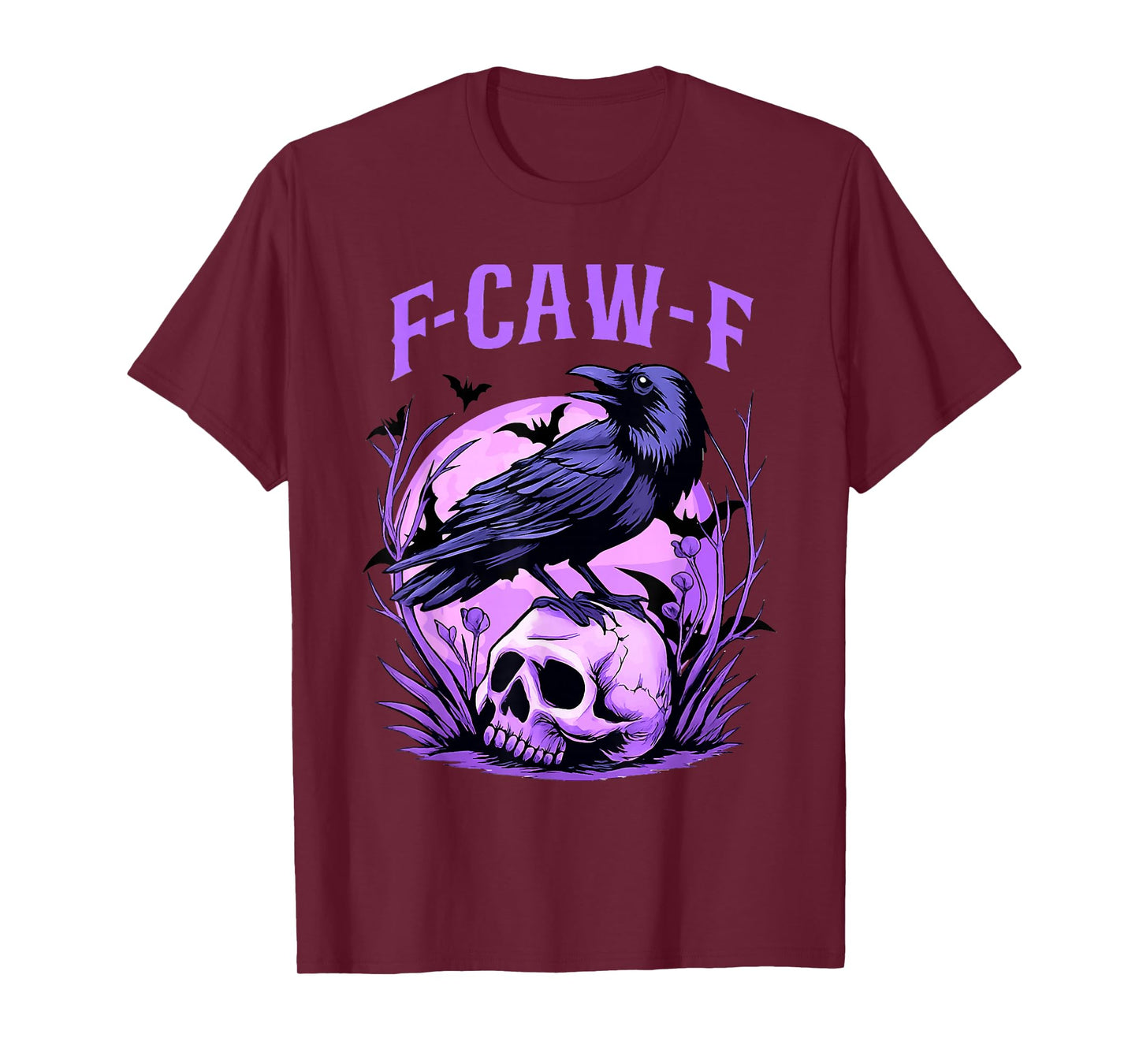 F-Caw-F Black Crow Funny Black Bird Moon Gothic Adult Humor T-Shirt
