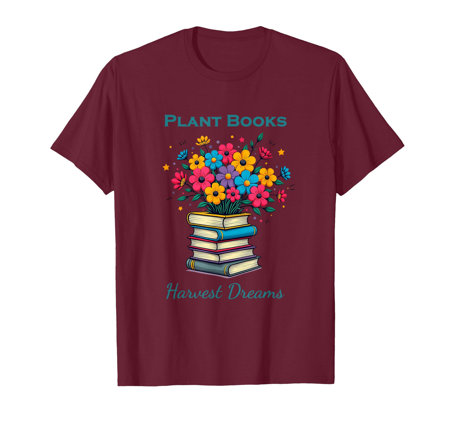 Plant Books, Harvest Dreams Cozy Aesthetic Book Artwork T-Shirt