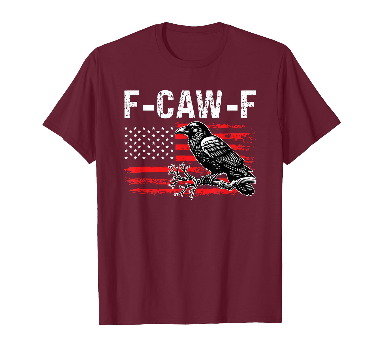 F-CAW-F Black Crow Retro USA Flag Distressed T-Shirt