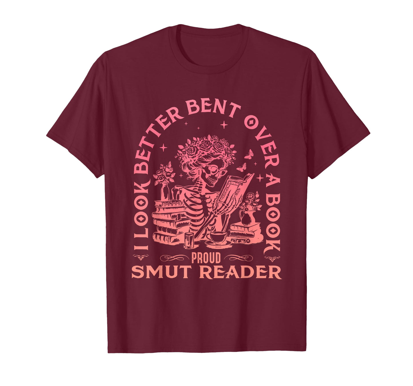 Bookish Skeleton Spread Those Pages Reader Spicy Book Lover T-Shirt