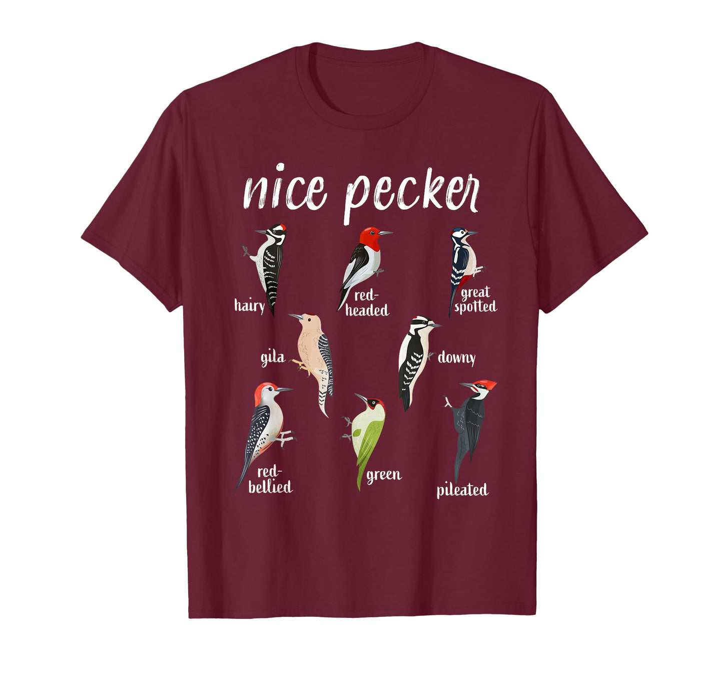 Funny bird watching Woodpecker Nice Pecker Birding T-Shirt