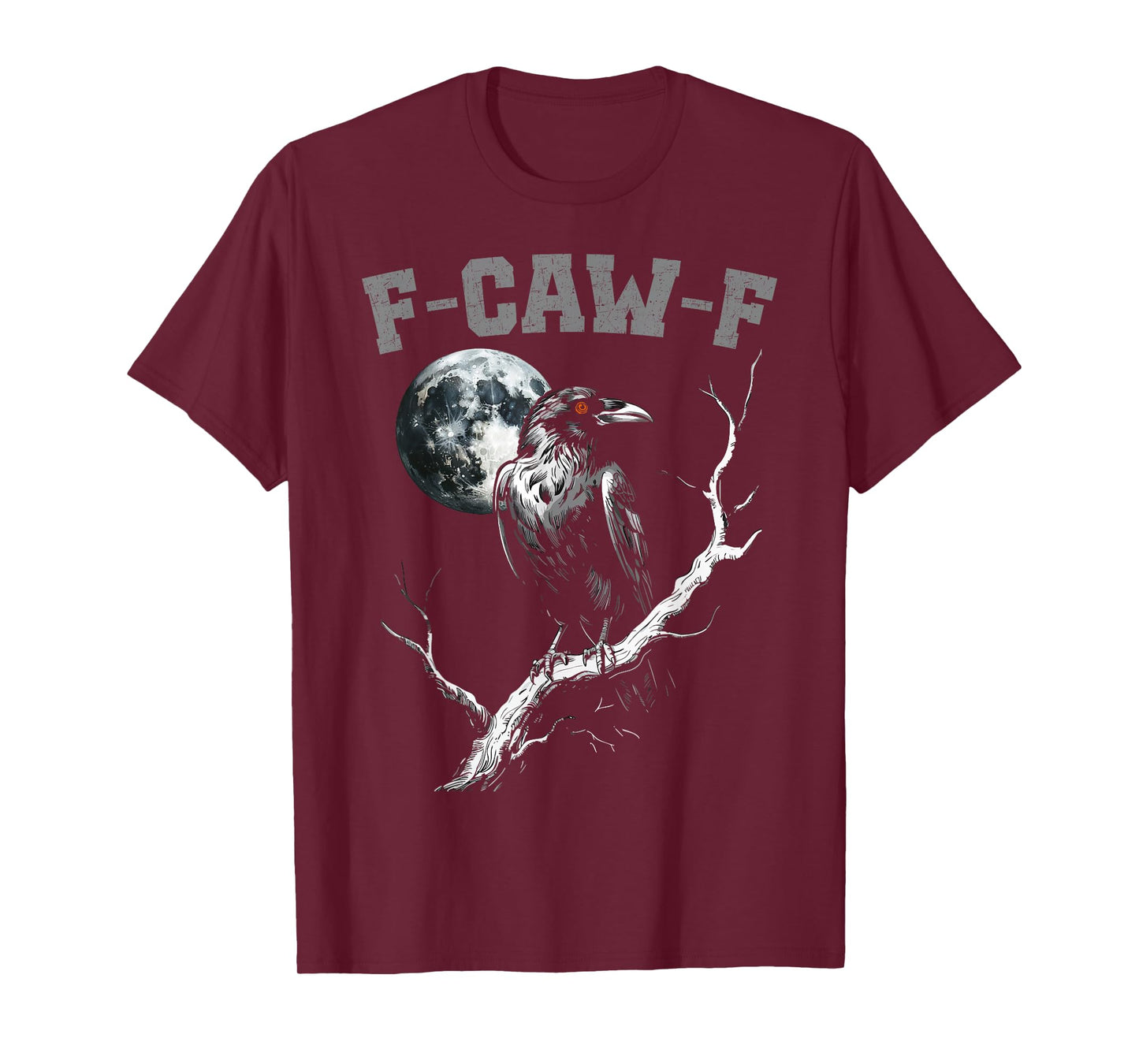 Black Crow, F-Caw-F Funny Black Bird Moon Gothic Adult Humor T-Shirt