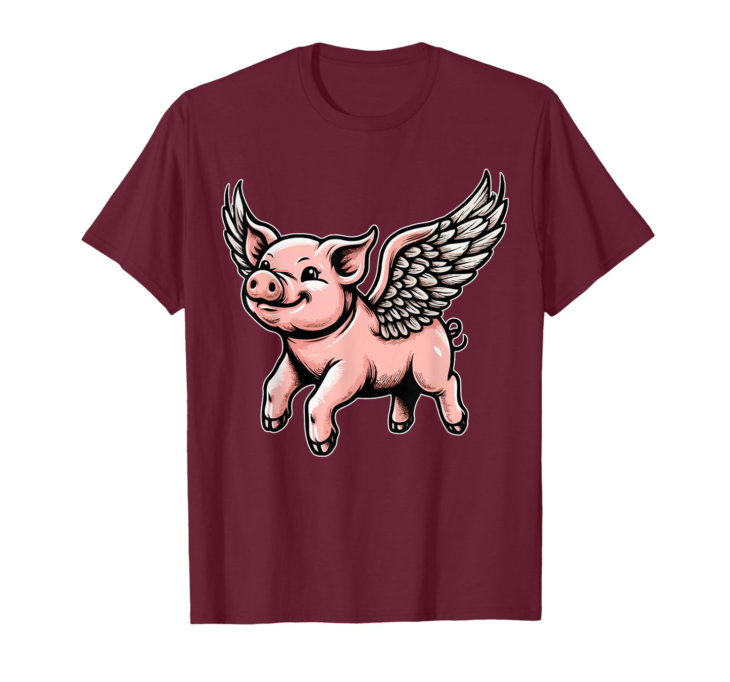 Flying Pig with Wings Dreamers Delight Pig Lovers Funny T-Shirt