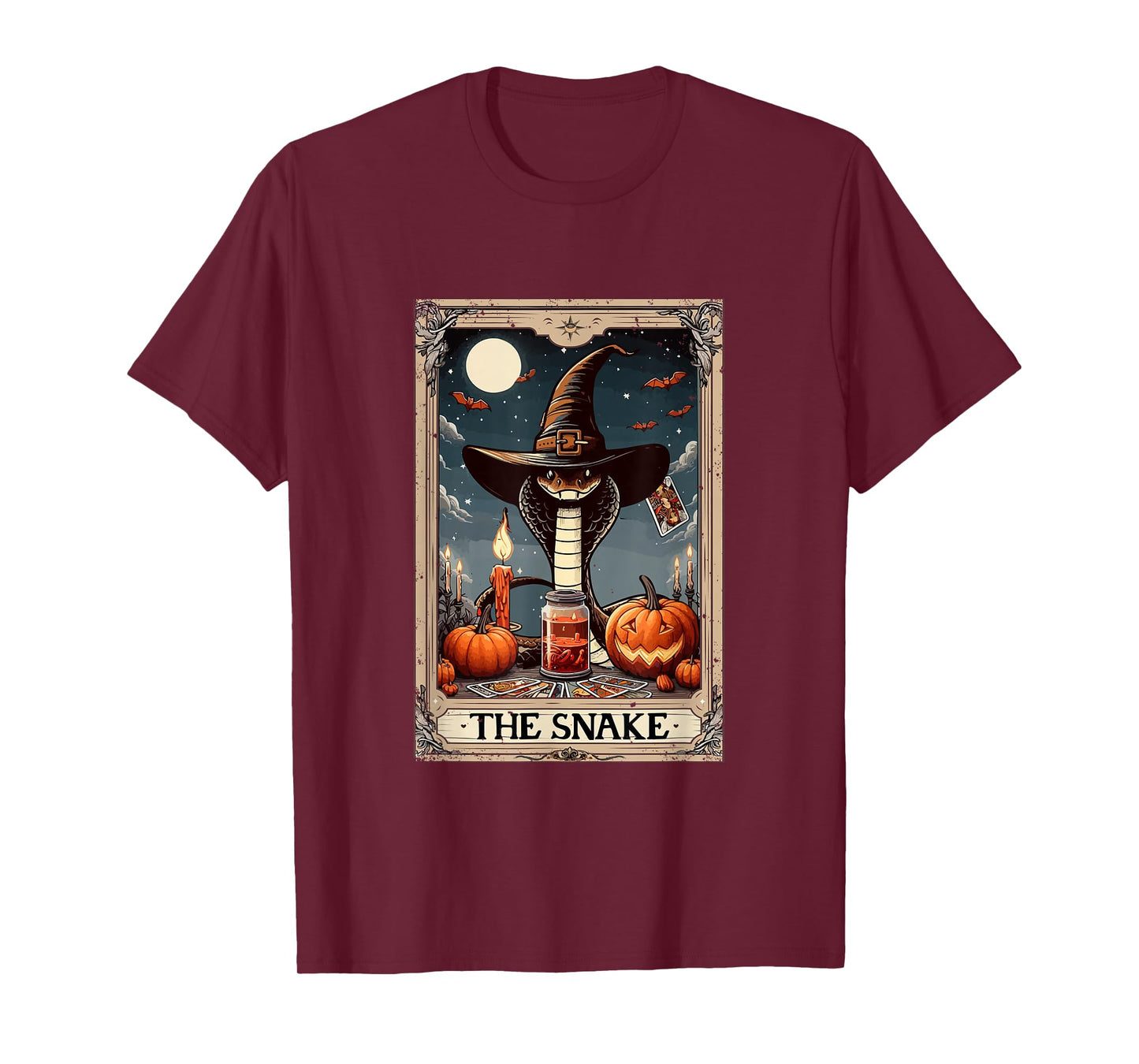 The Snake Halloween Witch Cute Tarot Card Lover Player T-Shirt