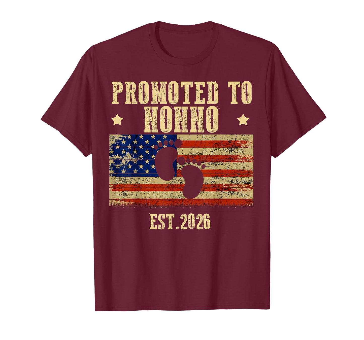 Promoted To NONNO 2026 Baby Shower USA American Flag T-Shirt