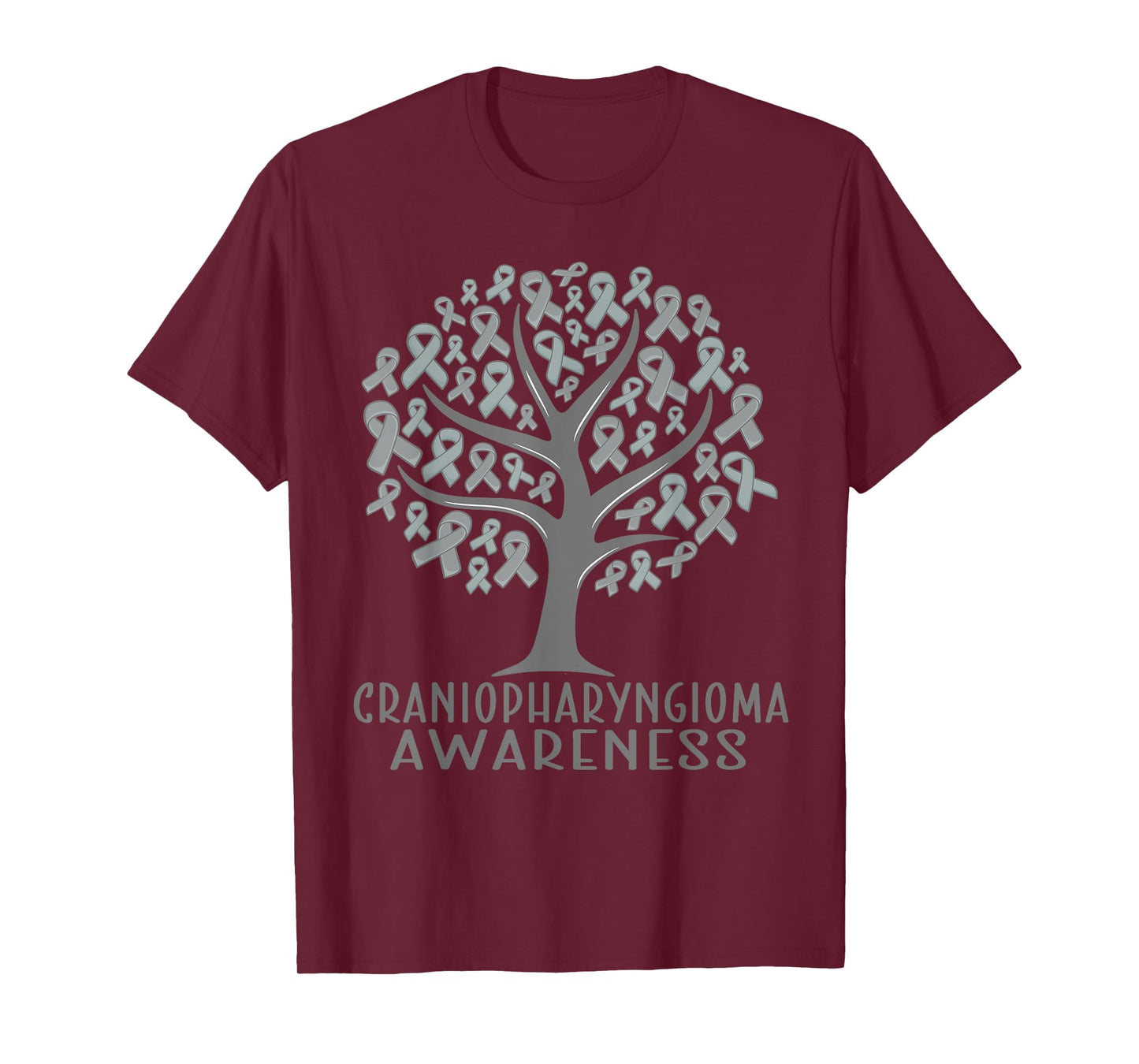 Craniopharyngioma Awareness Tree Ribbons, Wear grey T-Shirt
