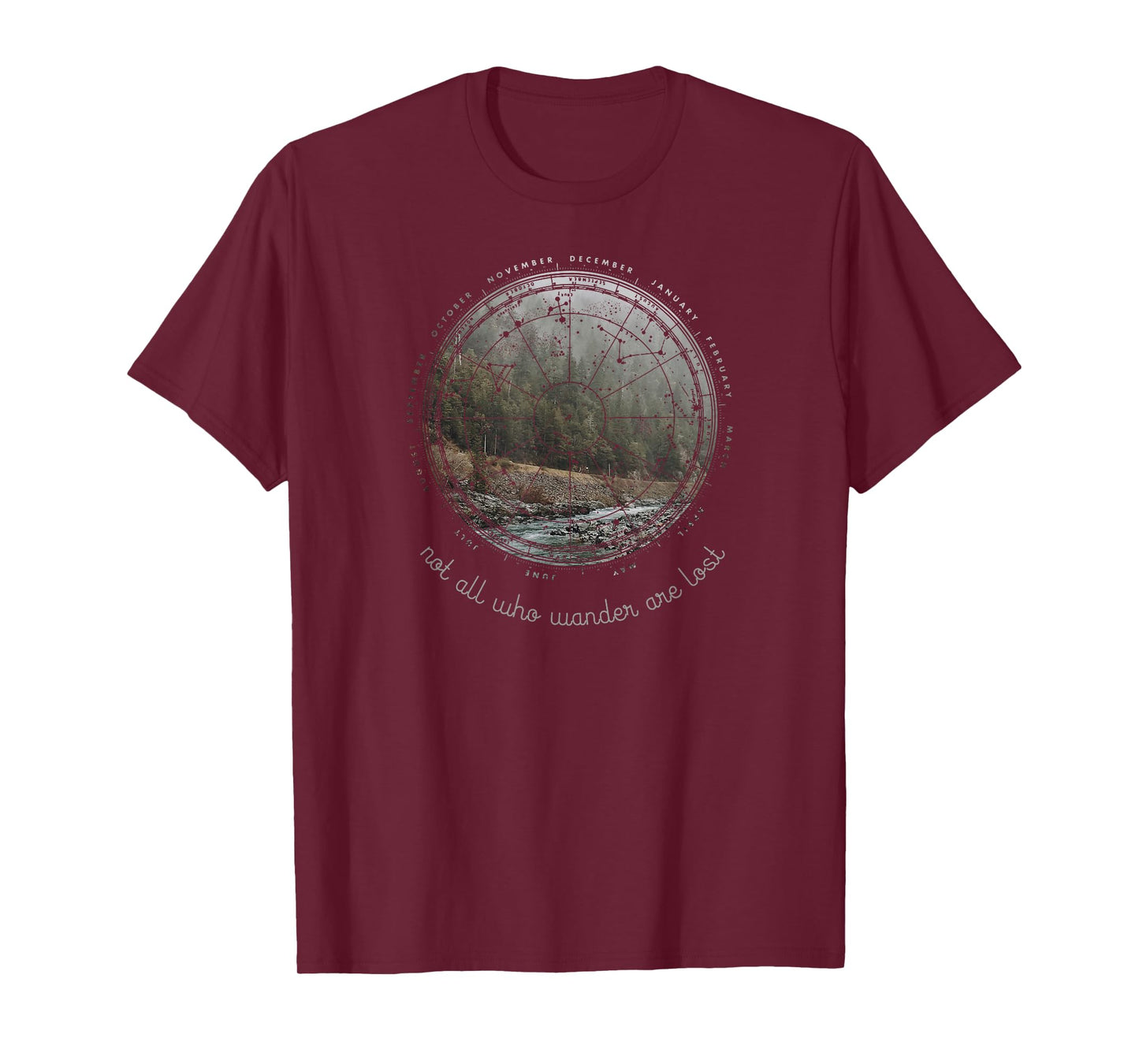 Vintage Compass - Outdoor Hiking Not All Who Hike, T-Shirt
