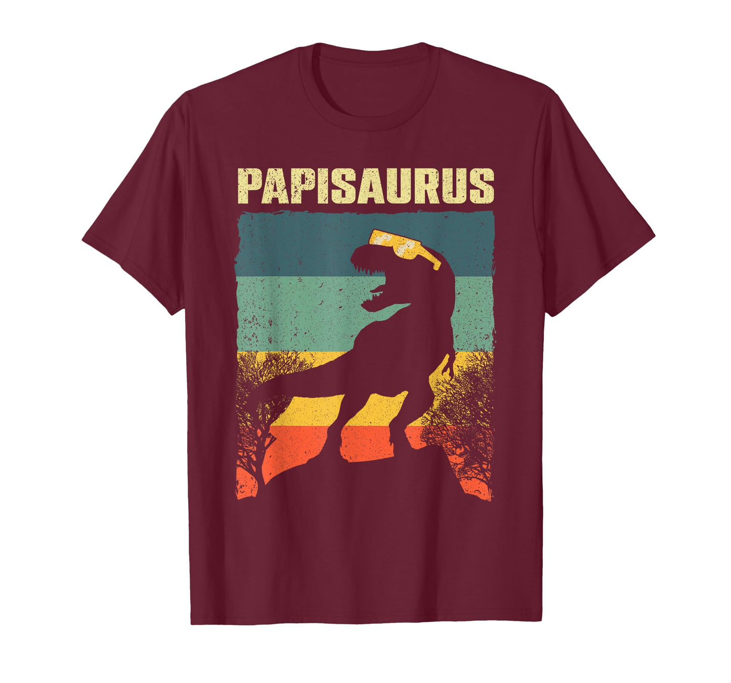 Funny Papisaurus Design For Men Dad Grandpa Dinosaur Lover T-Shirt