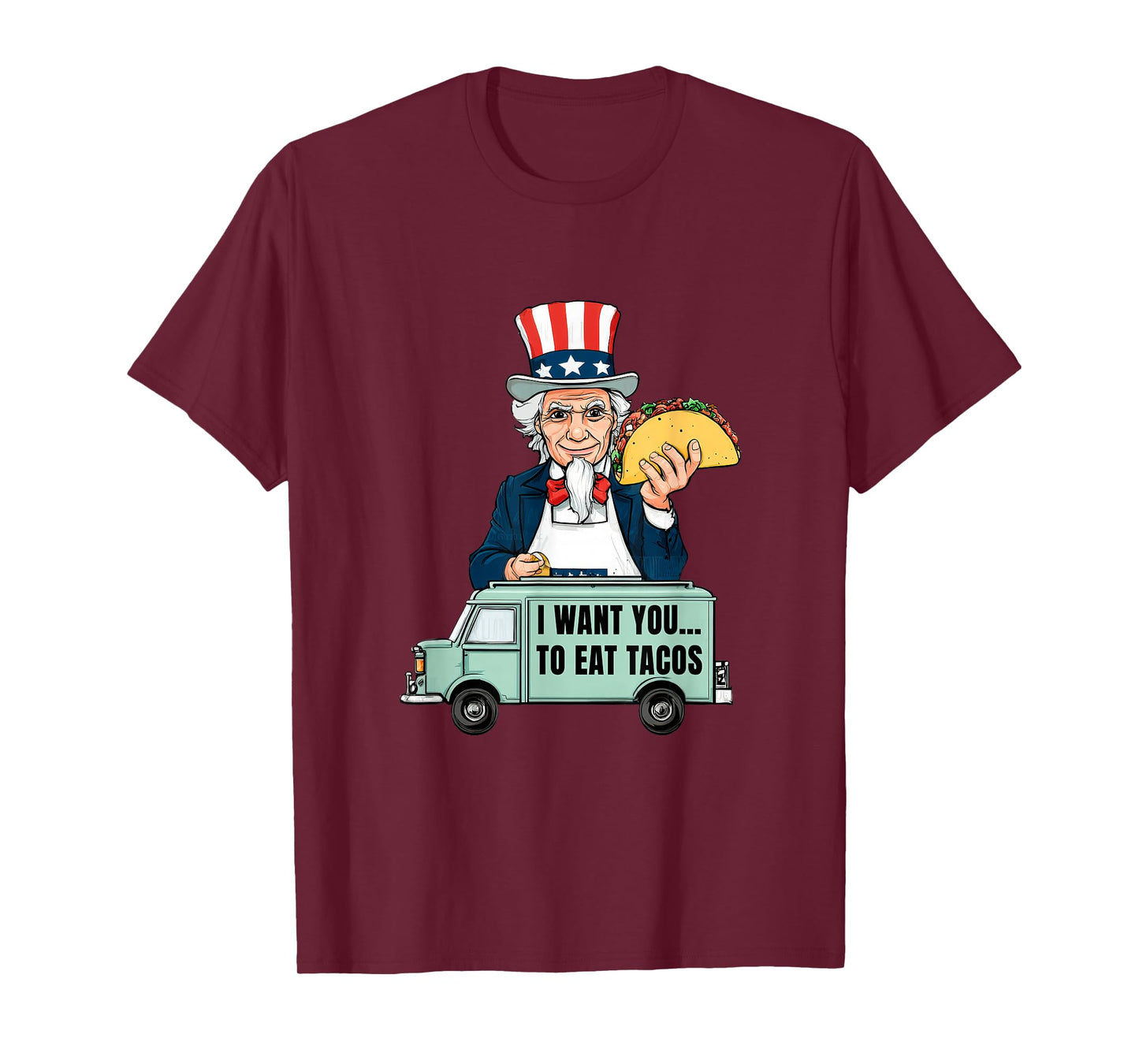 Patriotic Taco Sam Costume for Food Truck and Tacos Lovers T-Shirt