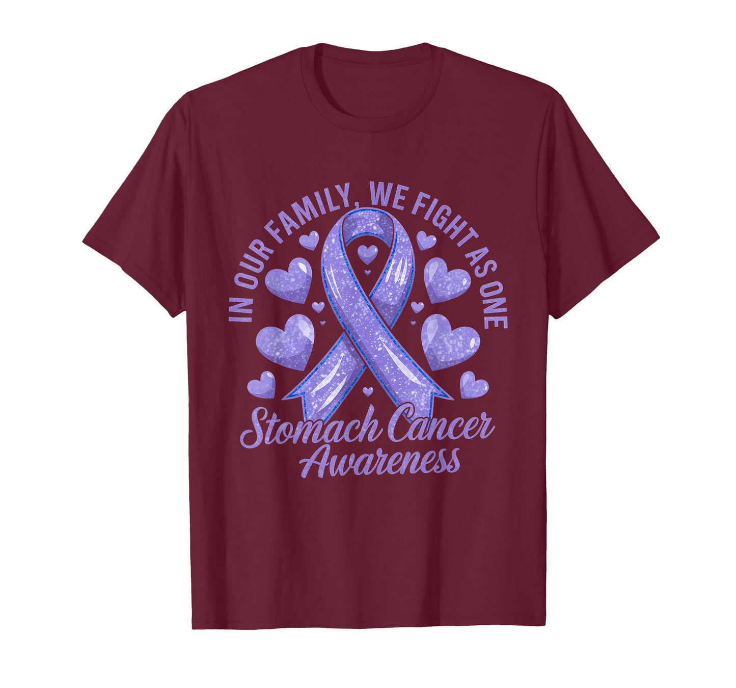 We Fight As One Stomach Cancer Awareness Periwinkle Ribbon T-Shirt