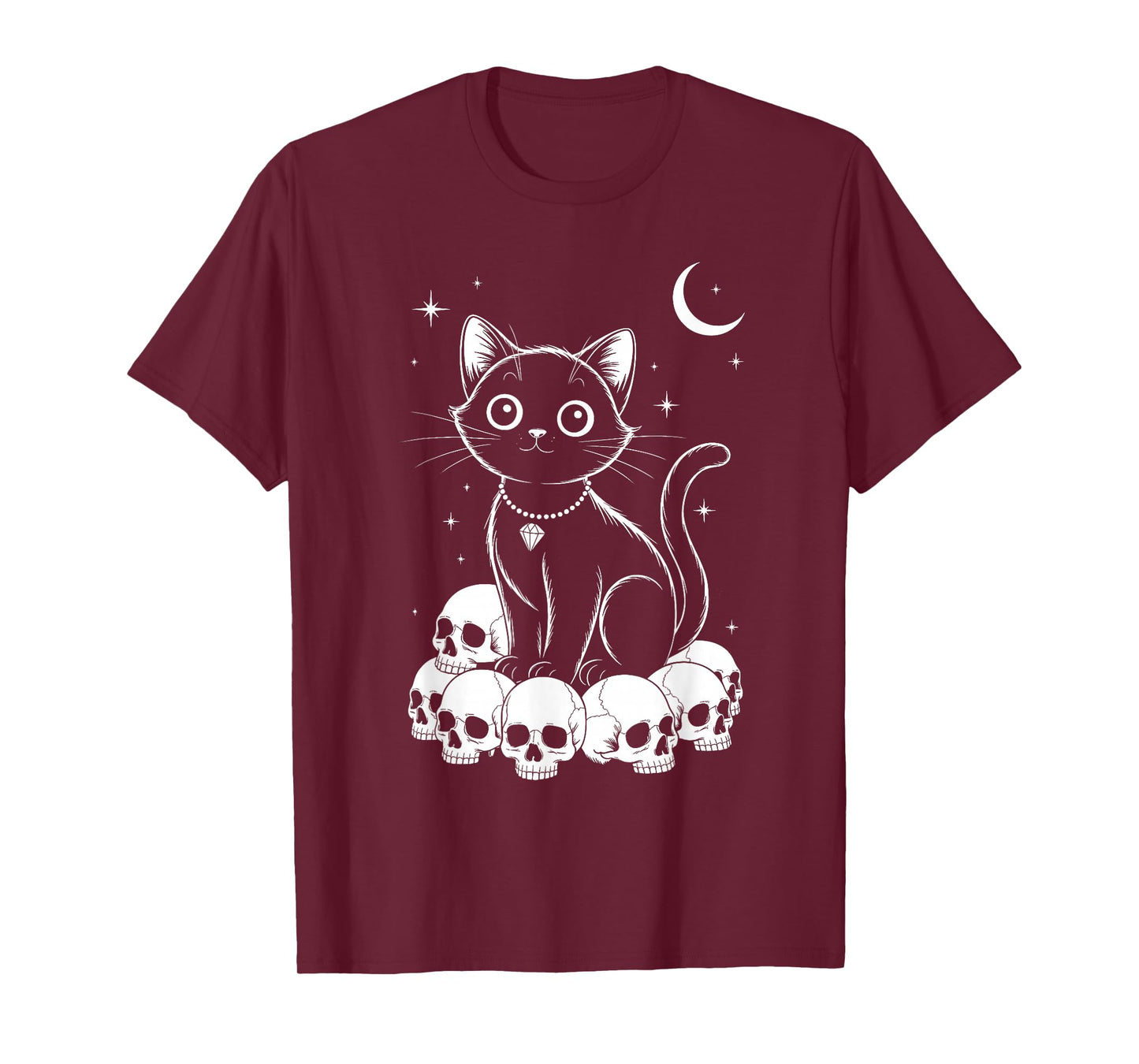Cat Skulls Creepy Cute Kitty Goth Black Alt Alternative T-Shirt